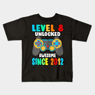 Level 8  Awesome Since 2012-8th Birthday Kids T-Shirt